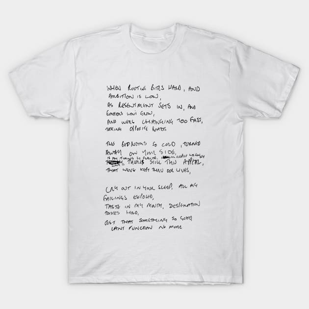 Love Will Tear Us Apart Lyrics T-Shirt by unknown_pleasures